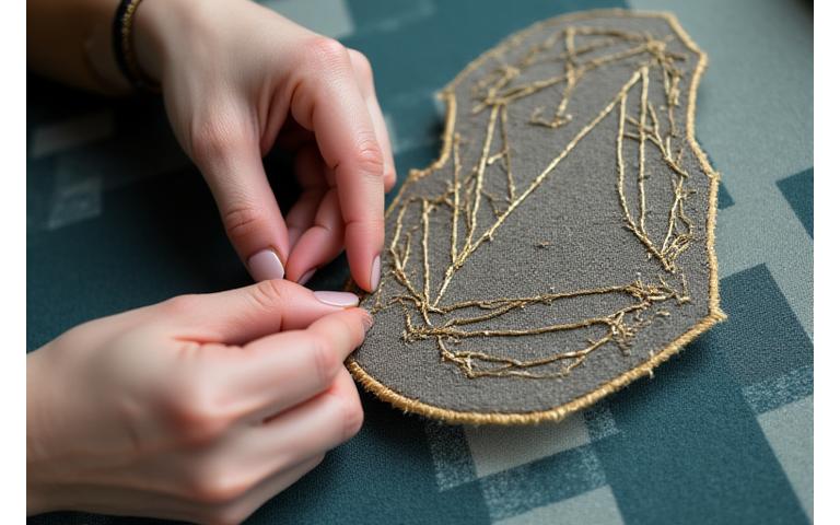 Dessin de concept de broderie géométrique